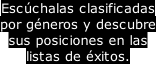 Escúchalas clasificadas por géneros y descubre sus posiciones en las listas de éxitos.